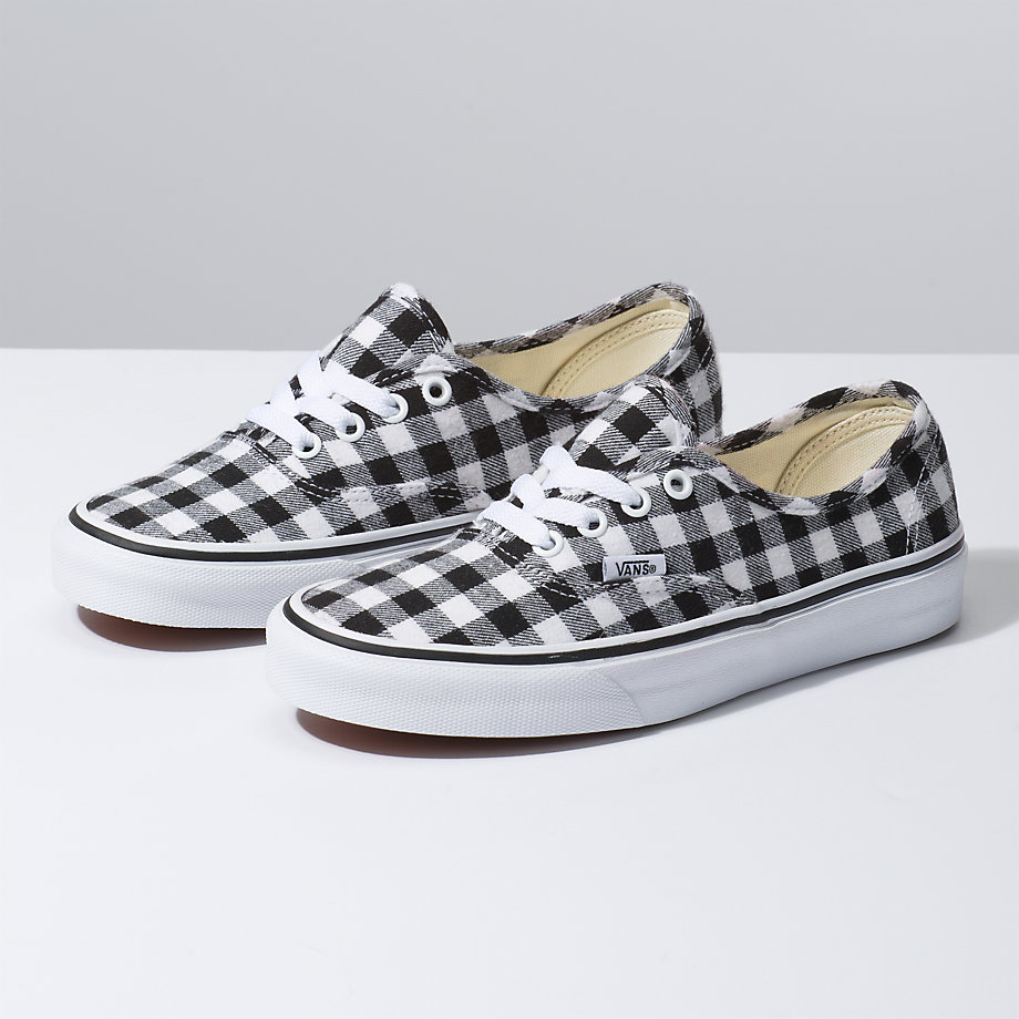 Vans Bayan Spor Ayakkabı Gingham Authentic Siyah/Beyaz | 66928-502